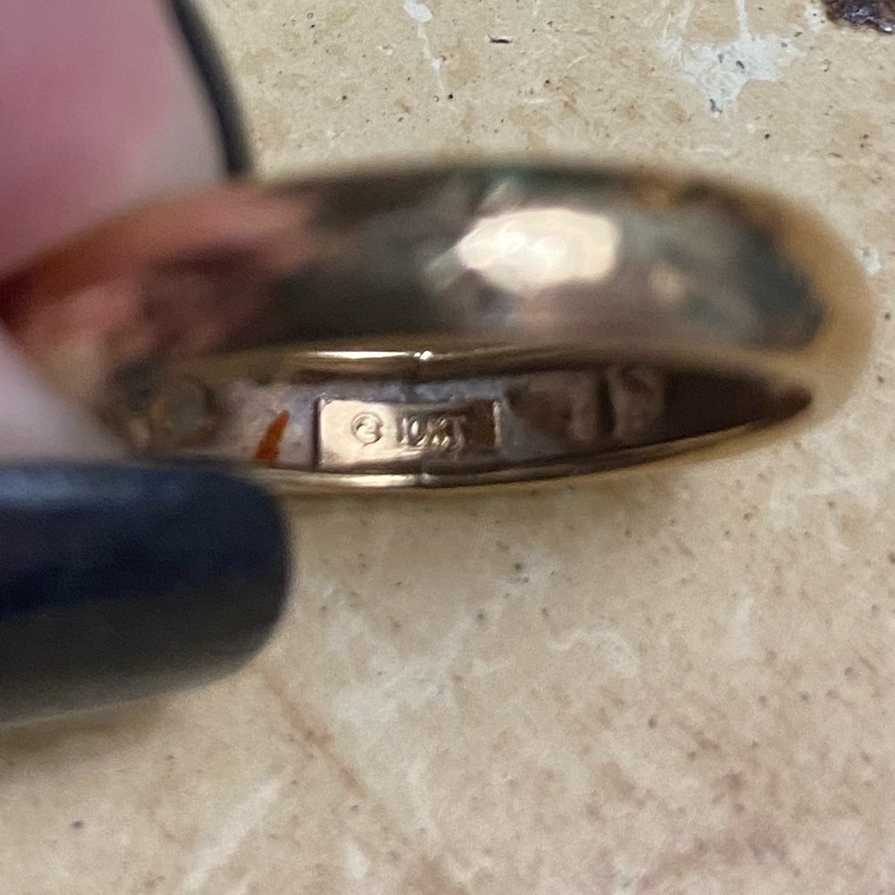 10k yellow gold MCM mid century atomic starburst star ring approximately size 6 - Picture 6 of 6
